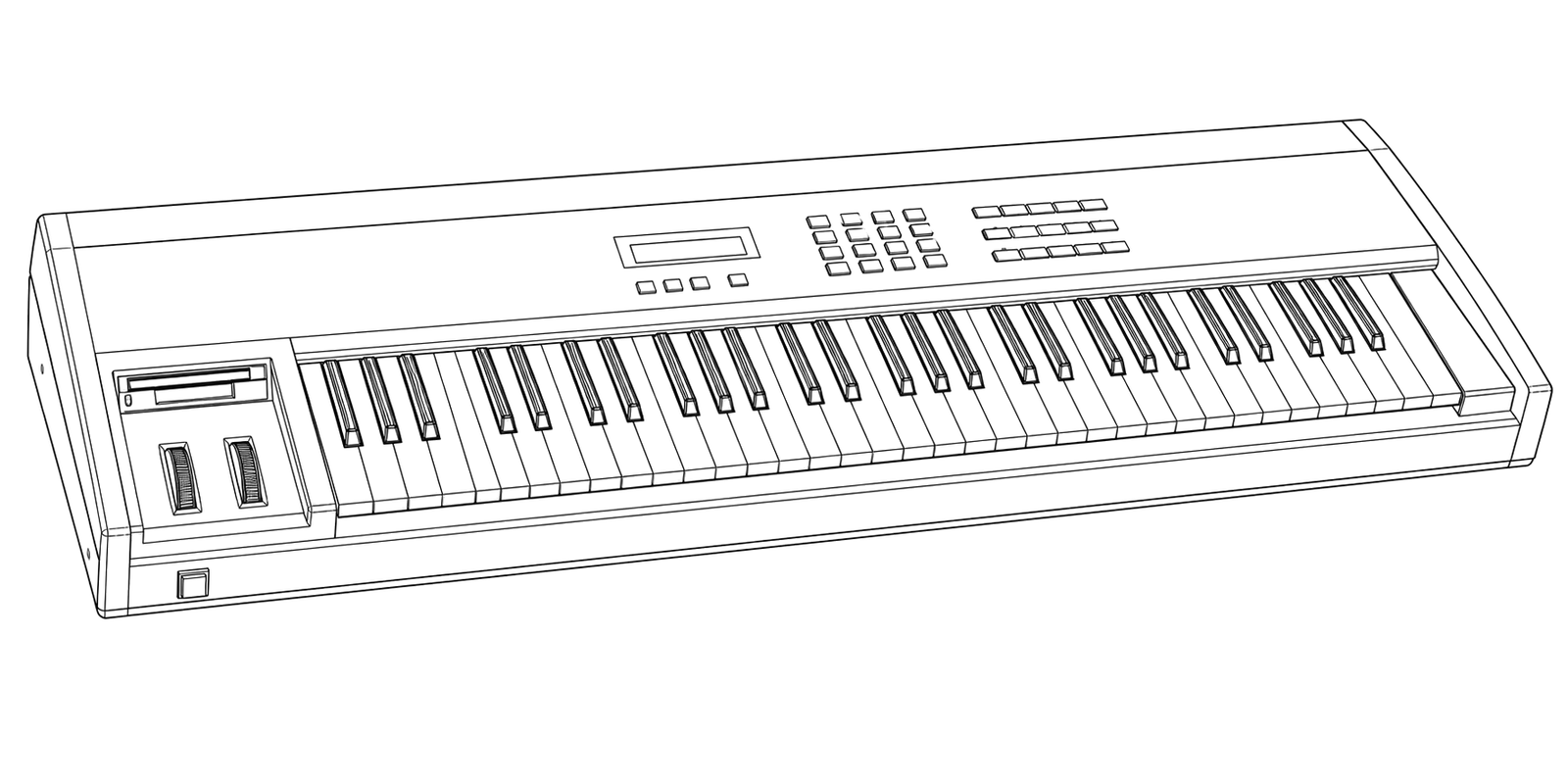 Technical line drawing of Ensoniq Mirage